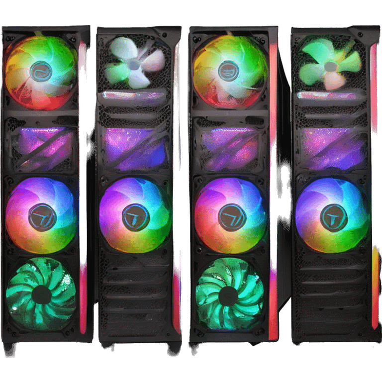 RAIDMAX V100 Gaming Case with 4 Pre-Installed Rainbow Fans, ATX Mid Tower Case, Gaming PC Black (V100TBS) emoji