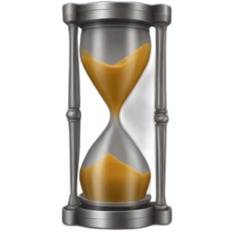 An solid metal hourglass cup with hallow ends for liquid emoji