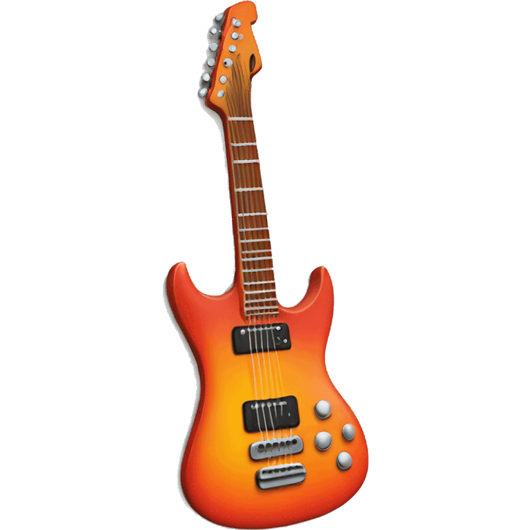 Red and orange colors Electronic guitar emoji