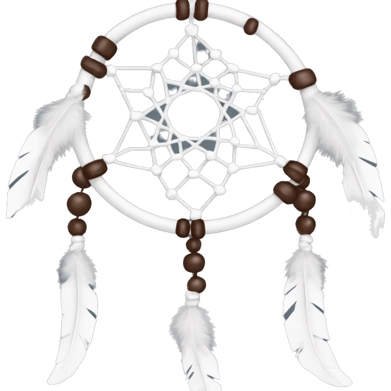 white dream catcher with brown beads emoji