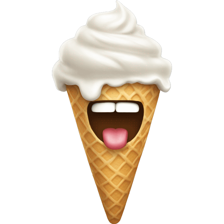 ice cream in mouth  emoji