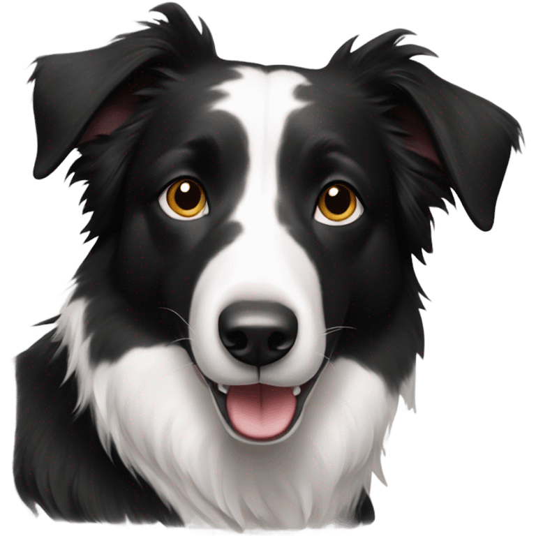 Black and white short haired border collie  emoji