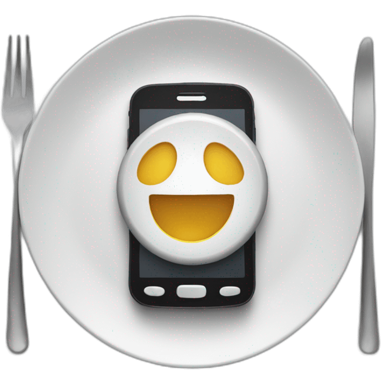 phone on the plate emoji