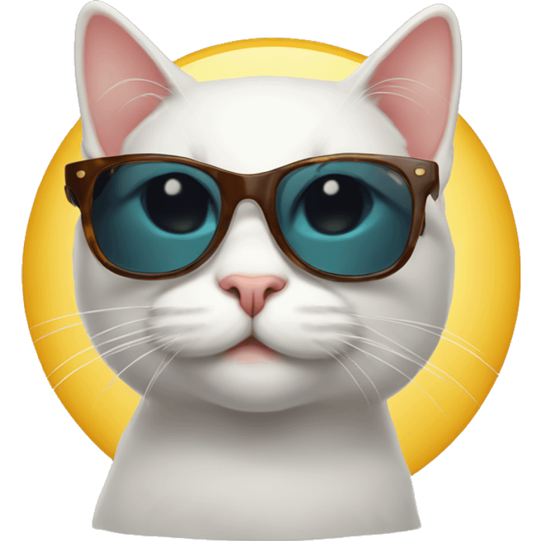 Cat with sunglasses, food, love, stickere emoji