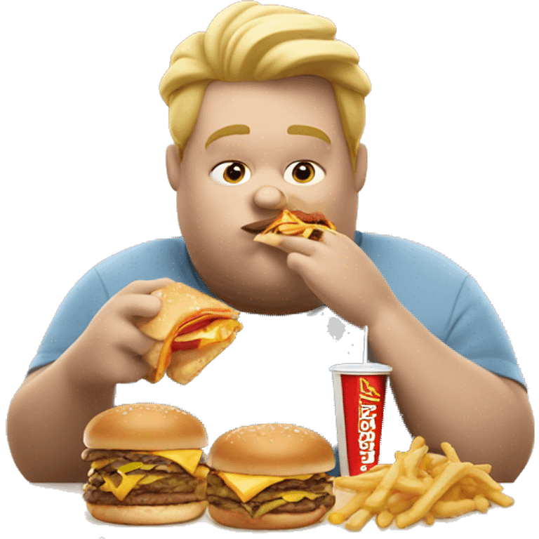 Fat blonde guy eating McDonald’s  emoji