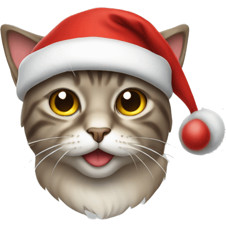 cat wearing santa hat emoji