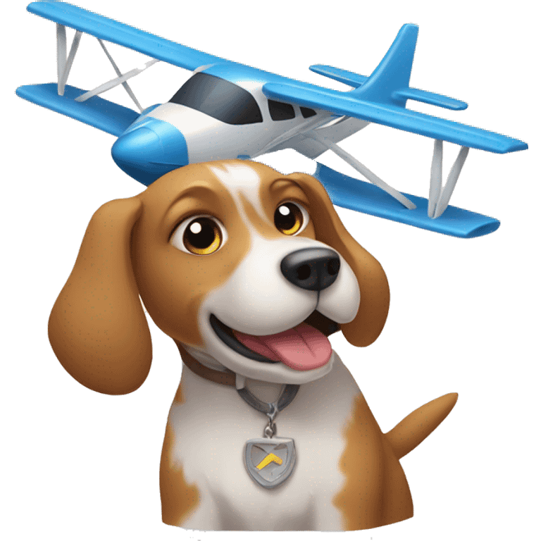 dog with plane emoji