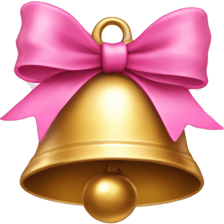 Jingle bell with pretty pink bow emoji