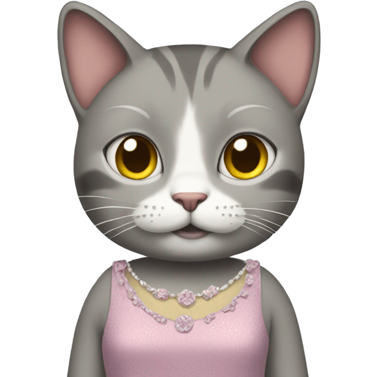 Cat with a dress emoji