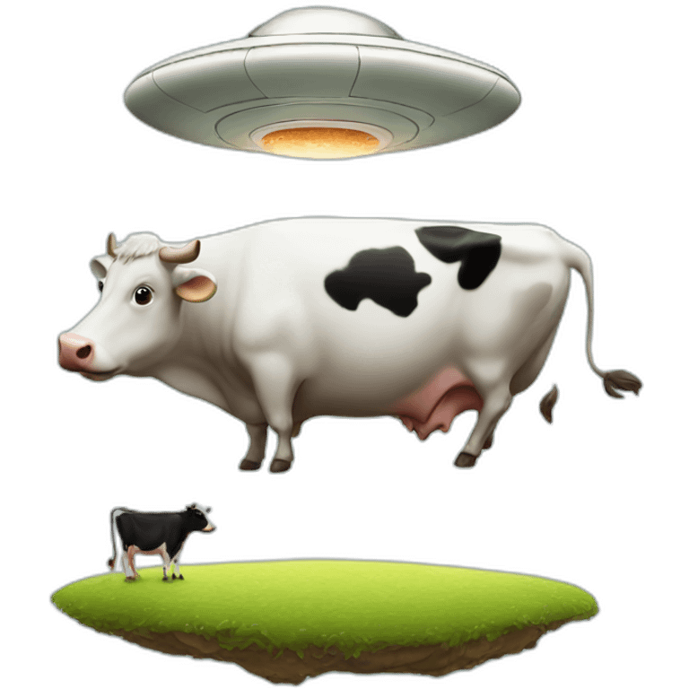 ufo lifting a cow emoji