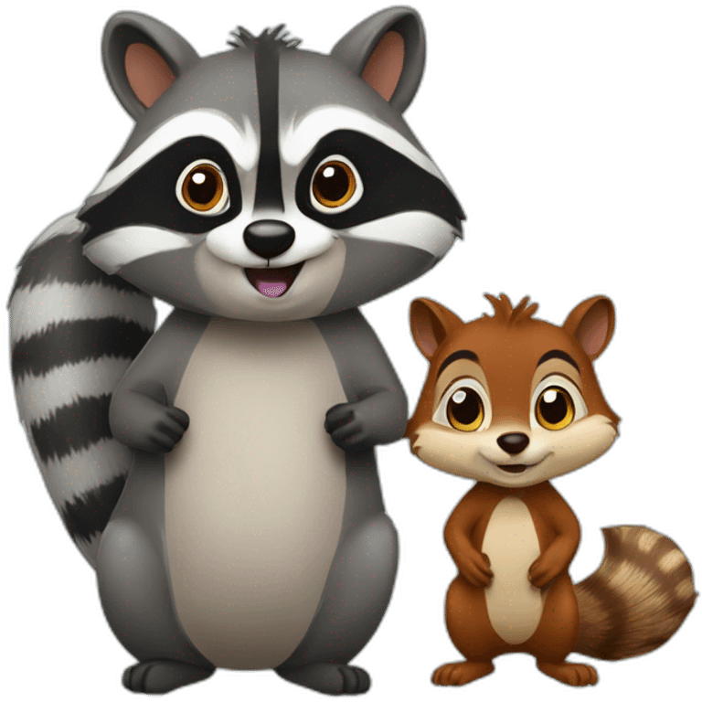 Raccoon and squirrel emoji