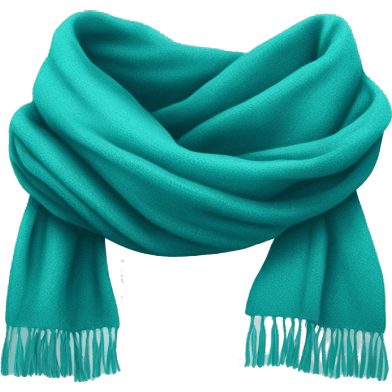 Realistic teal winter scarf isolated. emoji