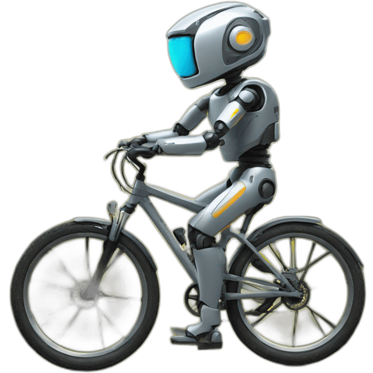 Robot en bici de montaña emoji