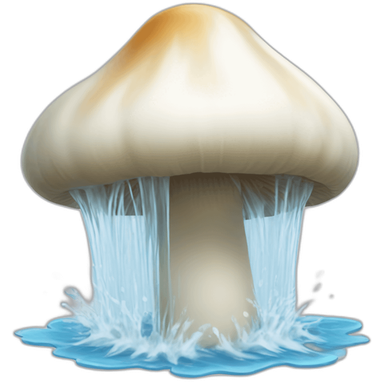 White water spurting from mushroom top emoji