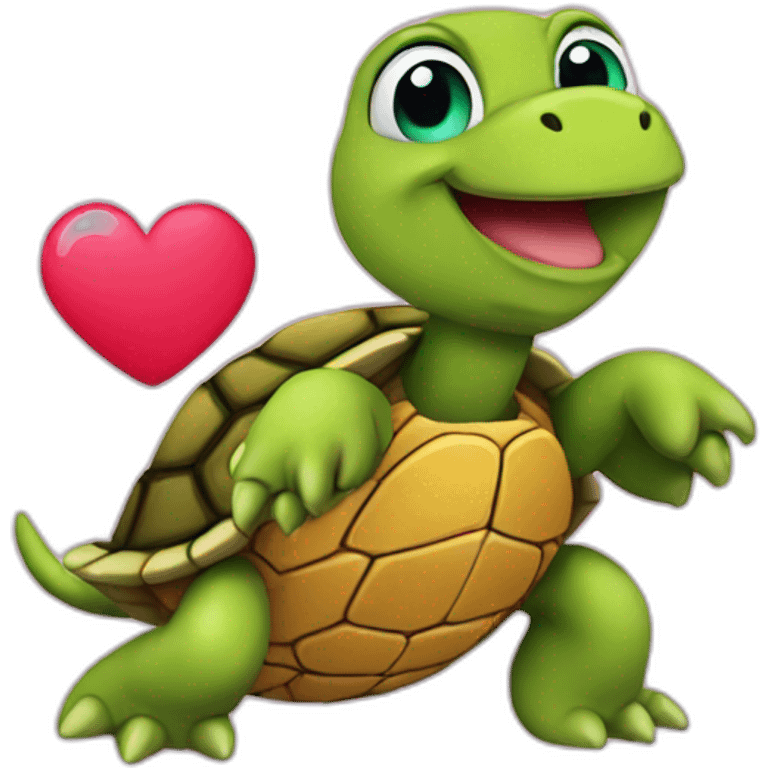 Turtle with heart emoji