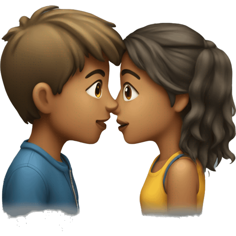 A girl and a boy kissing emoji