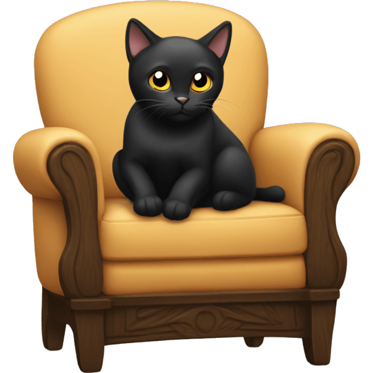 Black cat sitting on chair emoji