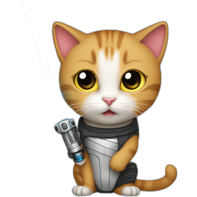 Cat lightsaber emoji