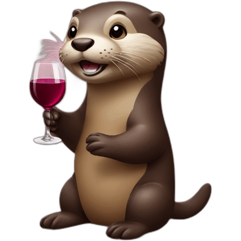 Otter with wine emoji