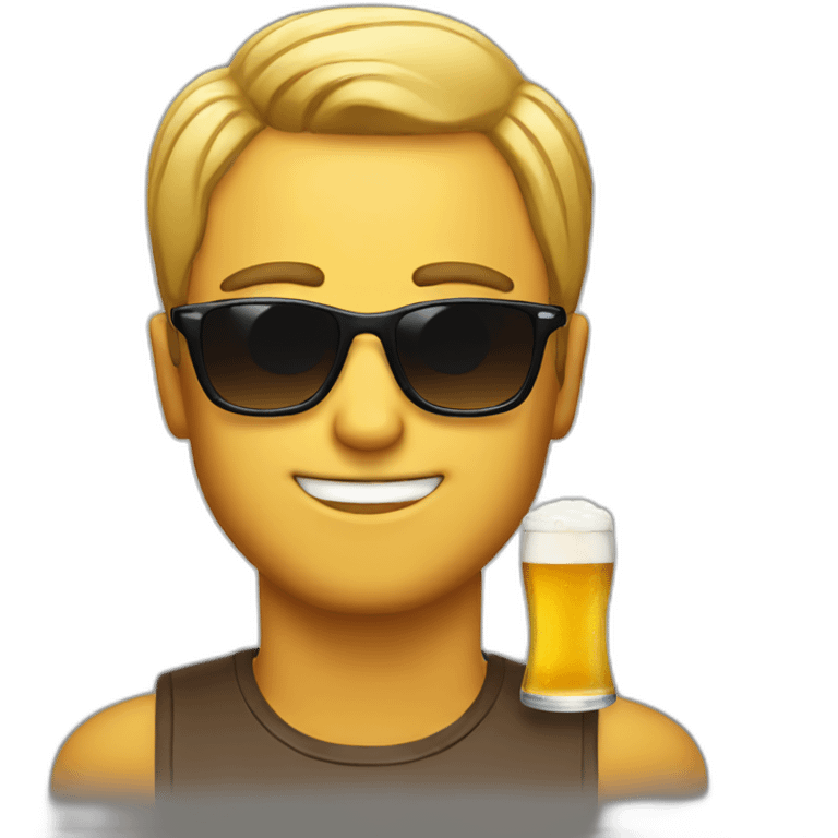 man sunglasses beer emoji