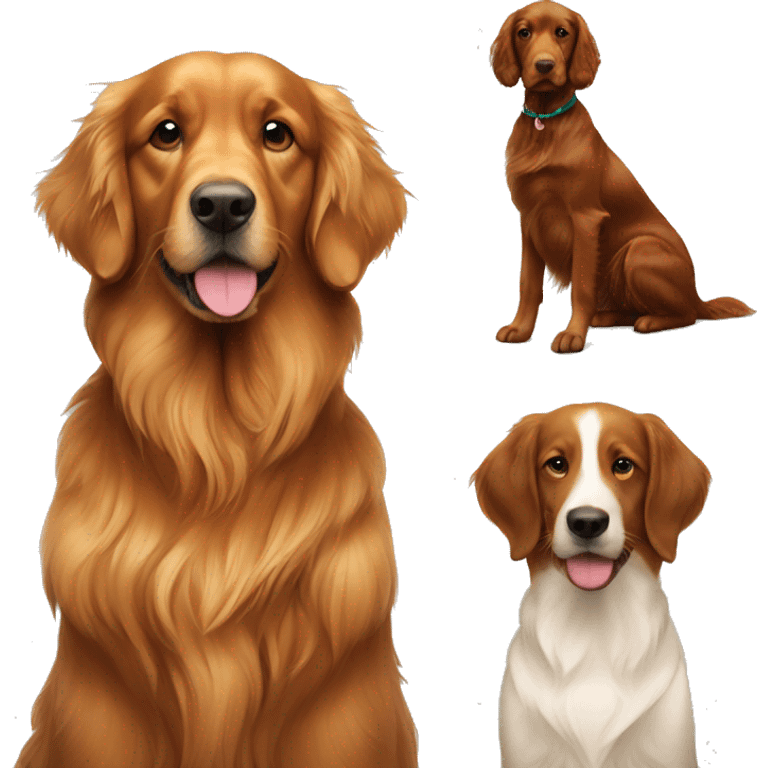 Golden retriever and Irish setter emoji