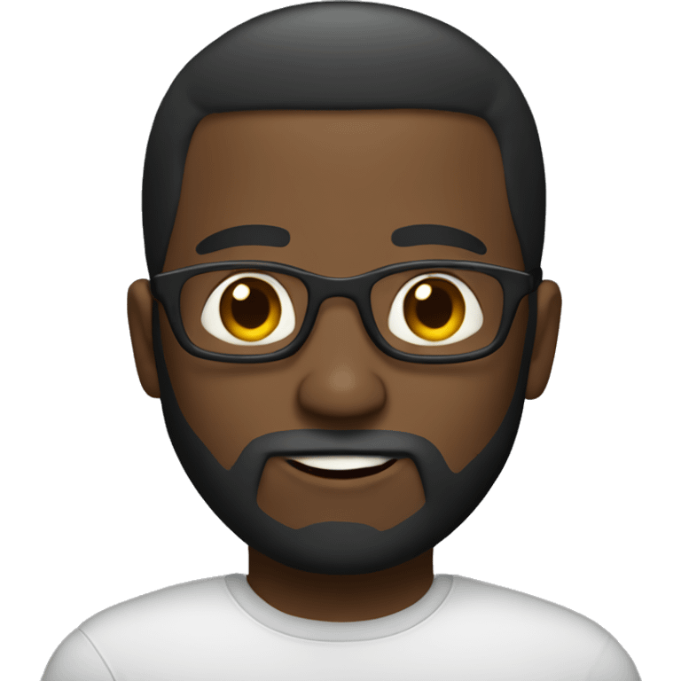 black man with a beard playing on a PC emoji