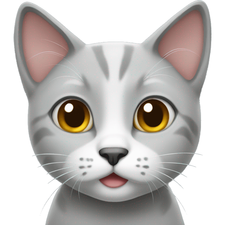 Grey cute cat emoji