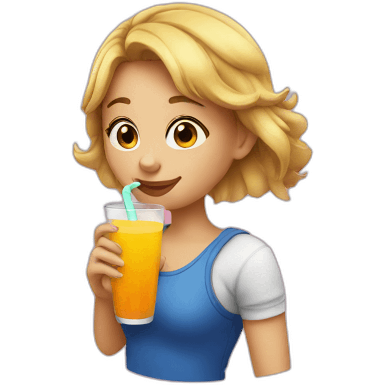 girl drinking a juice emoji