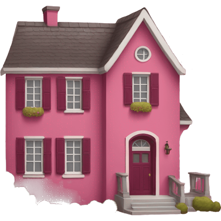 burgundy pink house emoji