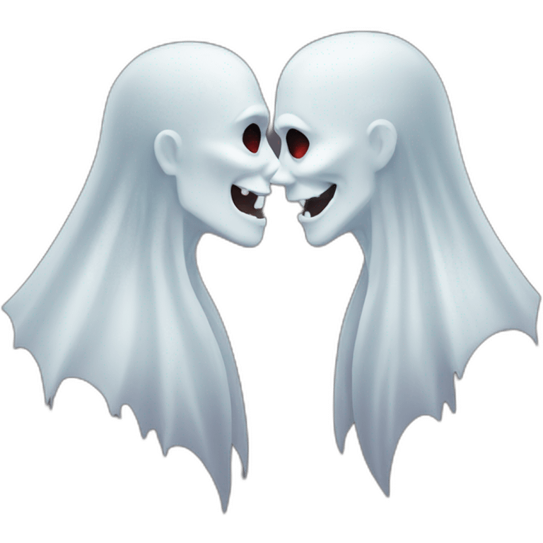 Very developed Male Ghost kissing Male vampire emoji