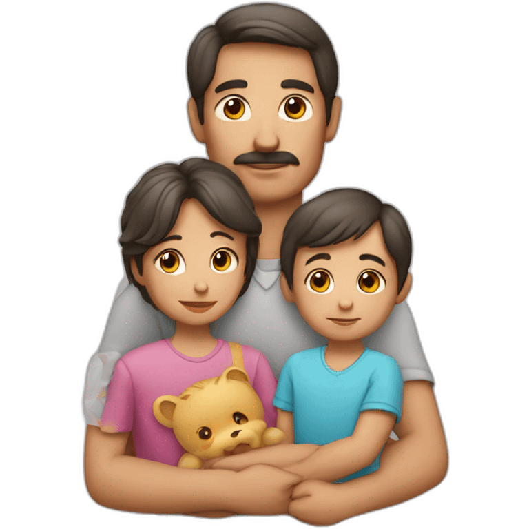 Una familia de un padre, una madre y dos niños emoji