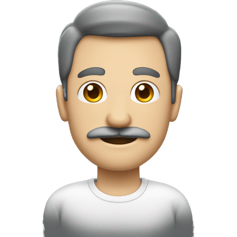 Homem branco, com bigode sorrindo e fazendo legal ,usando bone  emoji