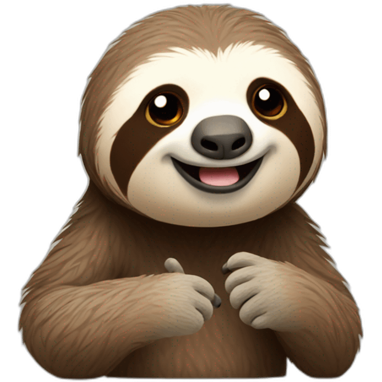 sloth with sassy hand gesture emoji