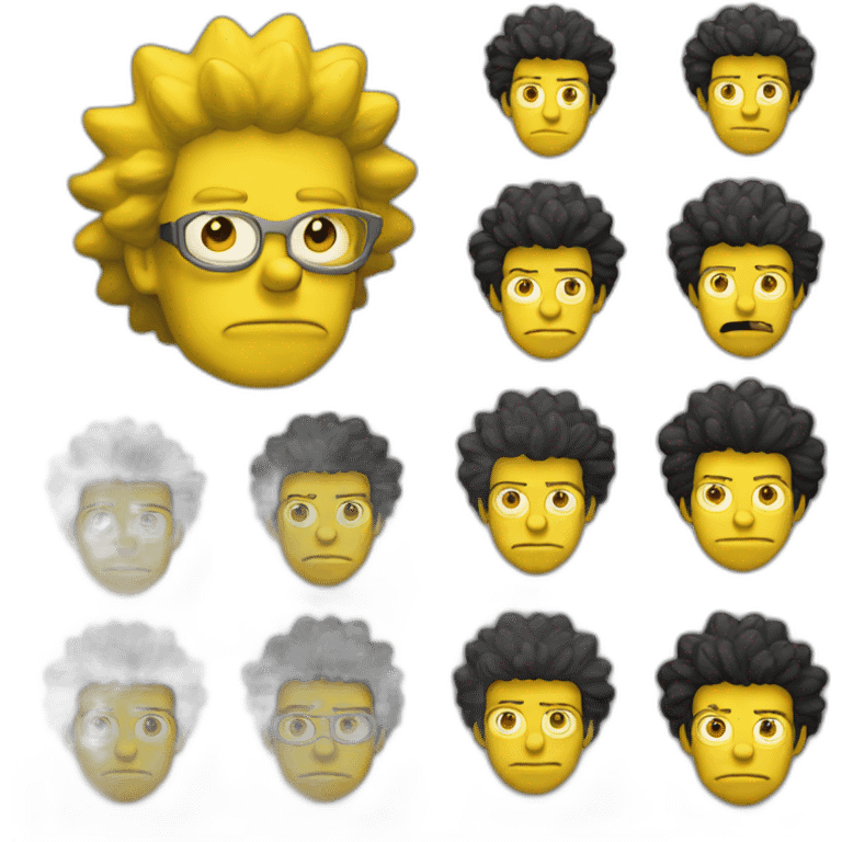 yellow simpsons guy short beart dark shaggy hair emoji