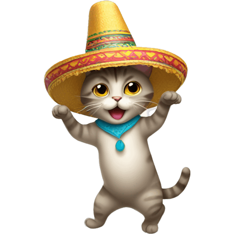 cat dancing with a sunbrero emoji