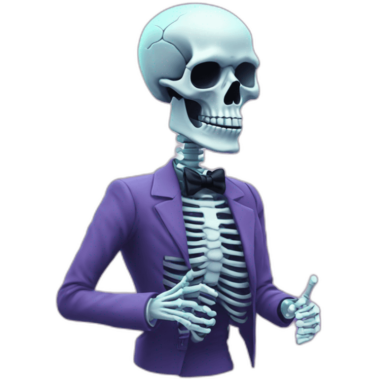 vaporwave skeleton stock trader emoji