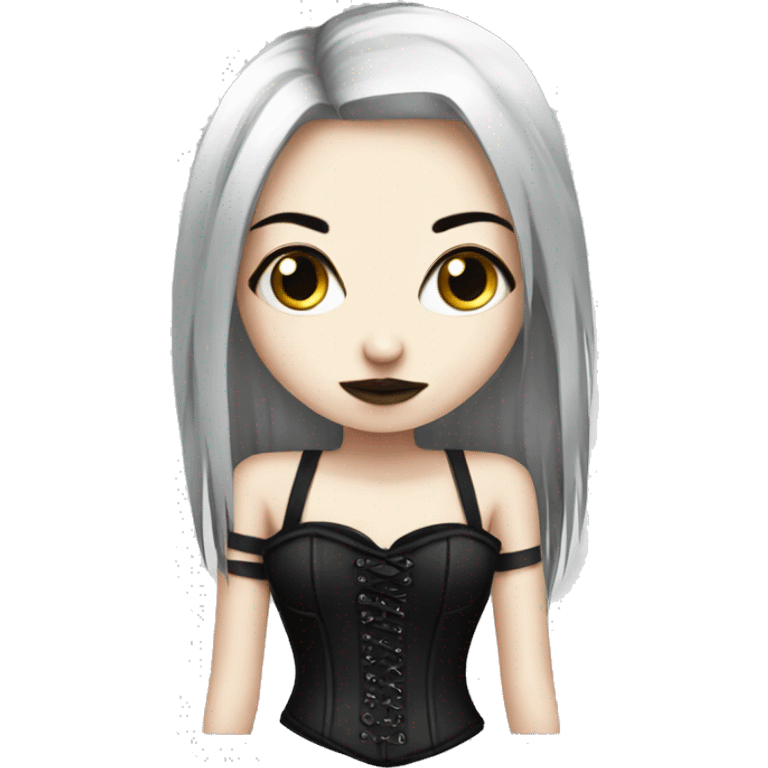 Emo goth girl with corset emoji