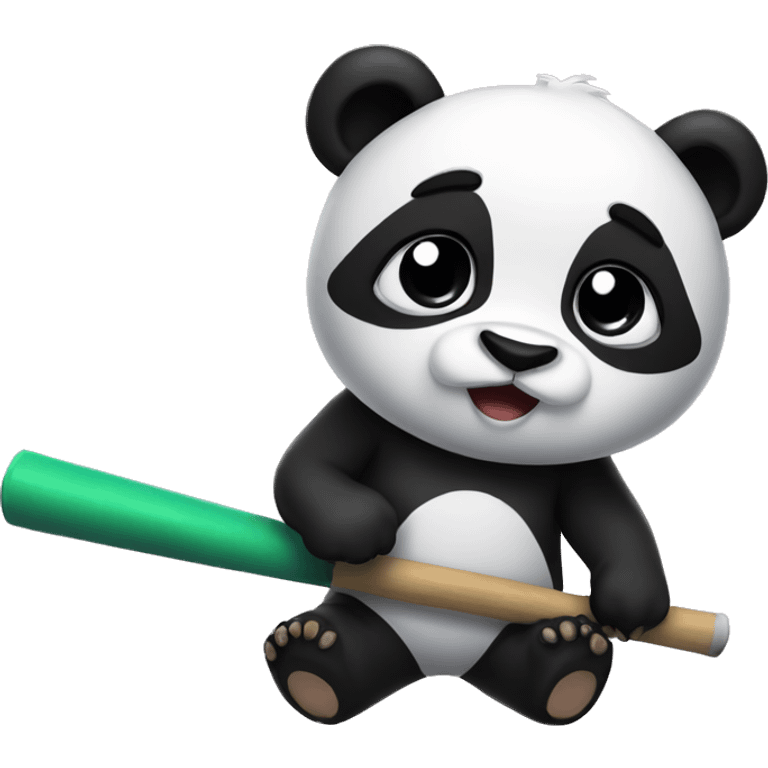 panda with bat emoji