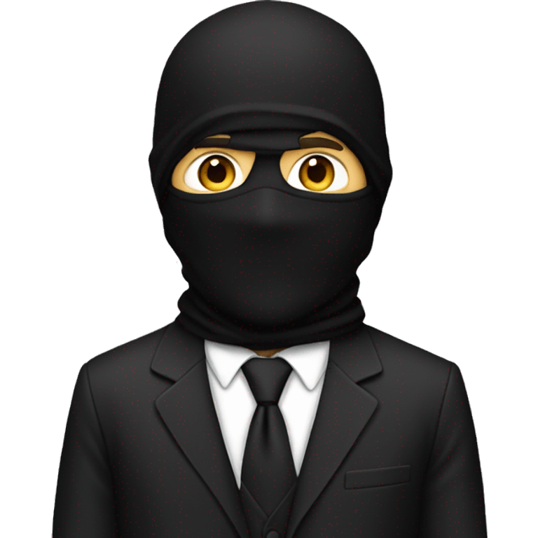 man in black suit and balaclava emoji