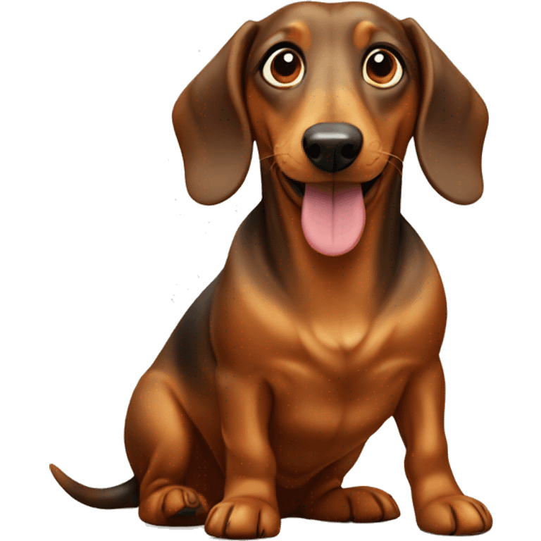 daschund dog with a seal emoji