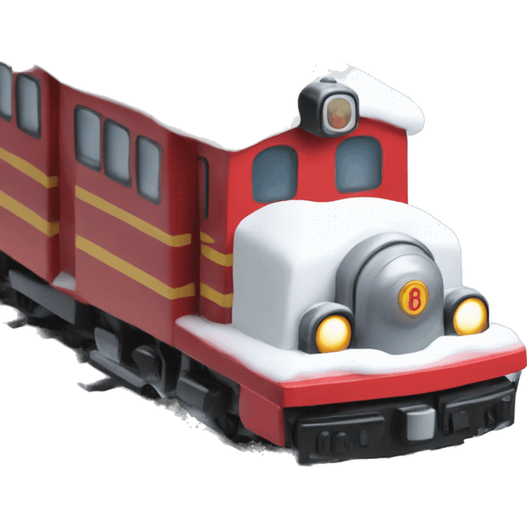 Toy train covered in snow  emoji