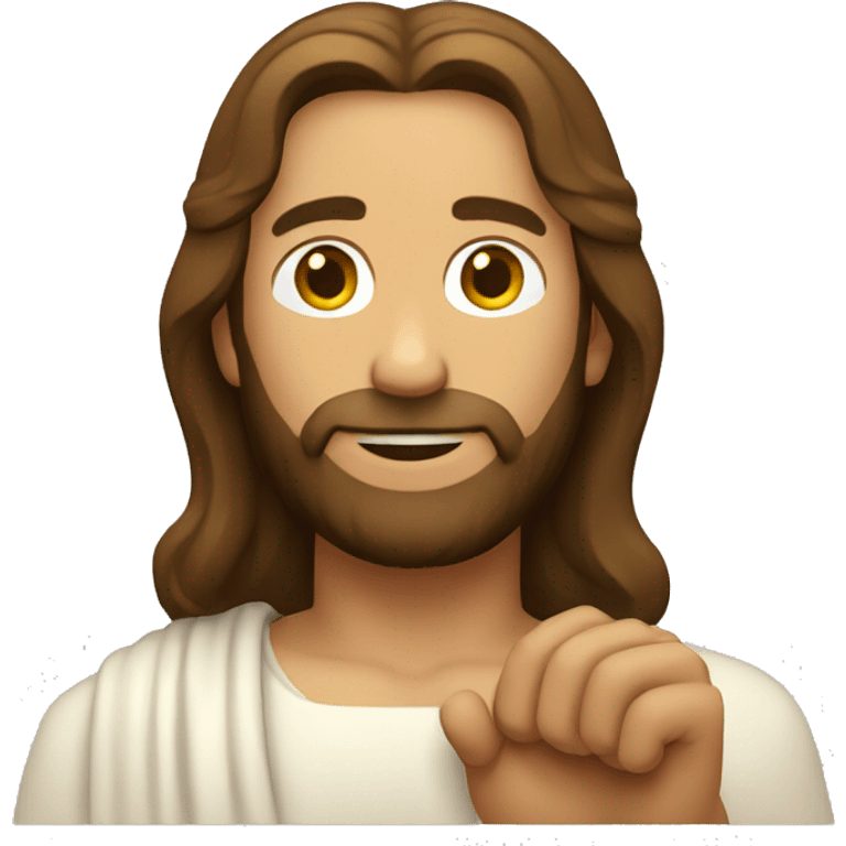 Jesus tipping his hand by his shoulder emoji