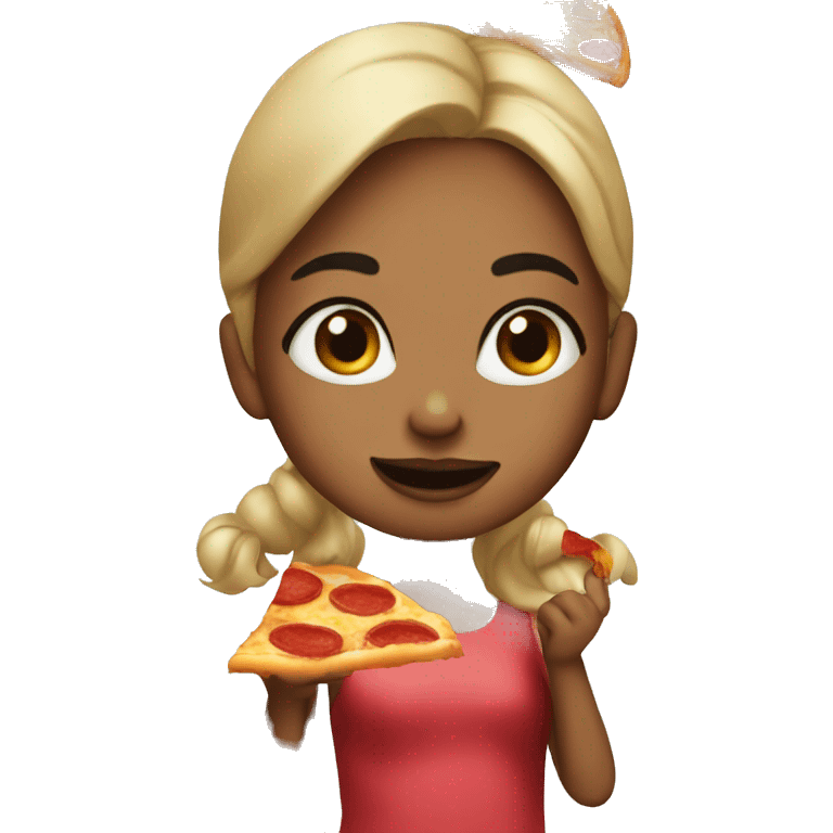 girl with lipstick and pizza emoji