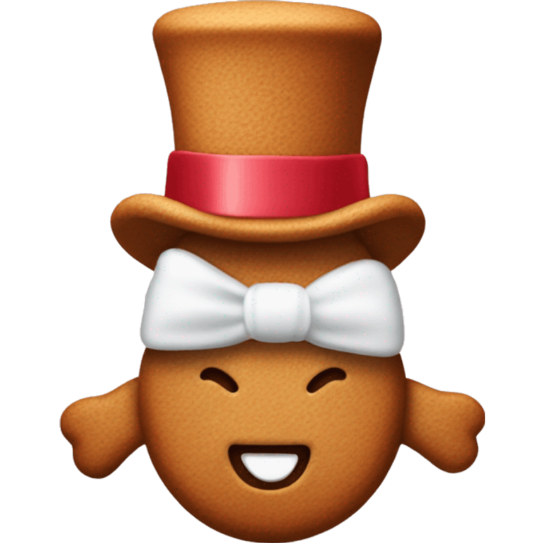 Gingerbread man with a top hat emoji