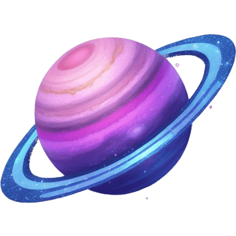 sparkly glittery blue purple and pink glitter planet with cheesy saturn ring emoji