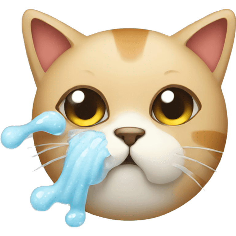 Cat with cold flu emoji