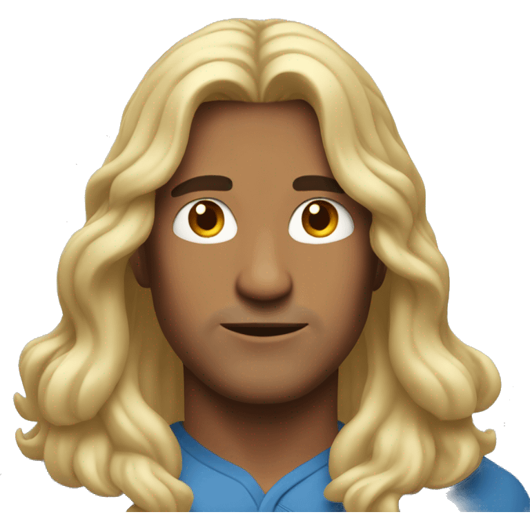 Indian guy with long blond hair and face like thunder  emoji