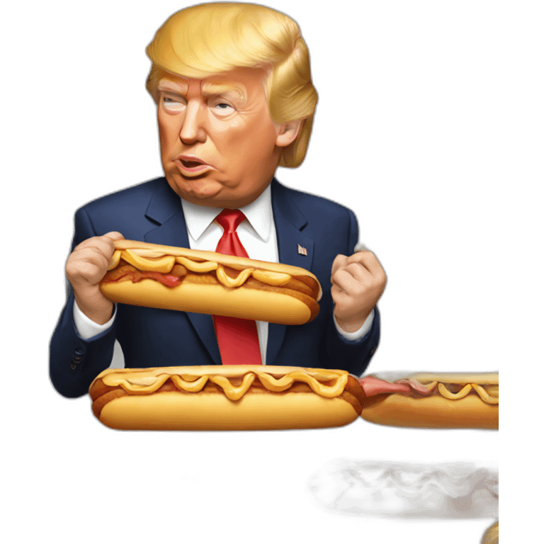 Donald Trump eating hotdog emoji