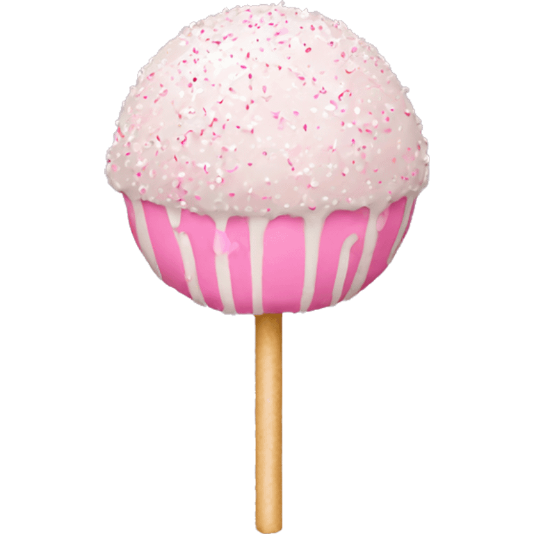 Pink cake pop with white sprinkles plain emoji