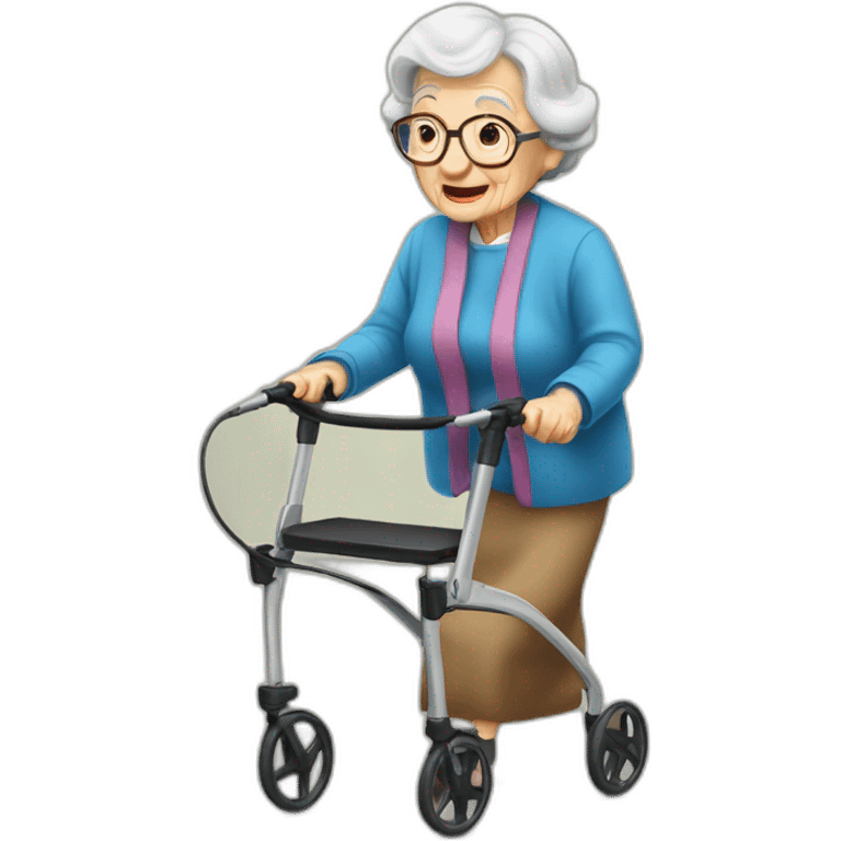 Very old grand ma with rollator emoji